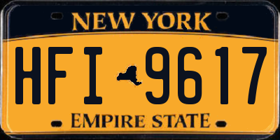NY license plate HFI9617