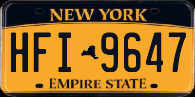 NY license plate HFI9647