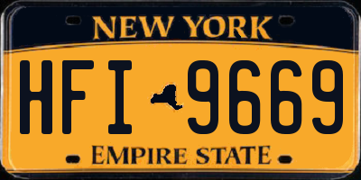 NY license plate HFI9669
