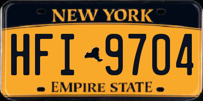 NY license plate HFI9704