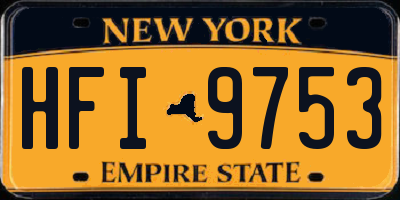 NY license plate HFI9753
