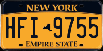 NY license plate HFI9755