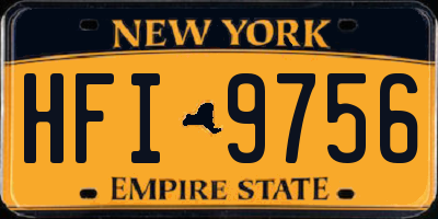 NY license plate HFI9756