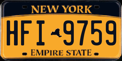 NY license plate HFI9759