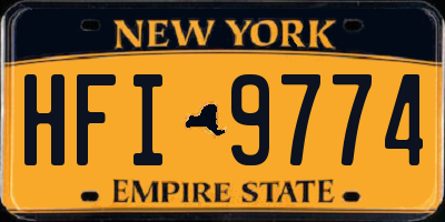 NY license plate HFI9774