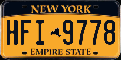 NY license plate HFI9778