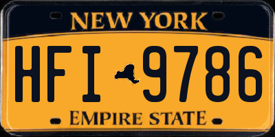 NY license plate HFI9786