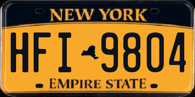 NY license plate HFI9804
