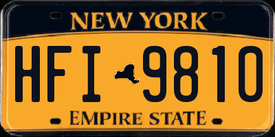 NY license plate HFI9810