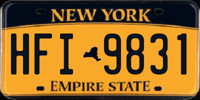 NY license plate HFI9831