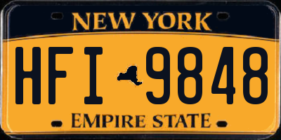 NY license plate HFI9848