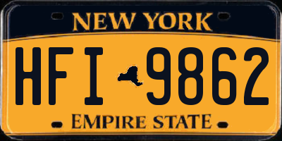 NY license plate HFI9862