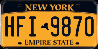 NY license plate HFI9870
