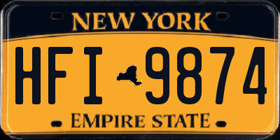 NY license plate HFI9874