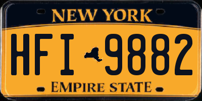 NY license plate HFI9882