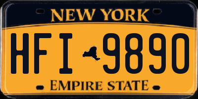 NY license plate HFI9890