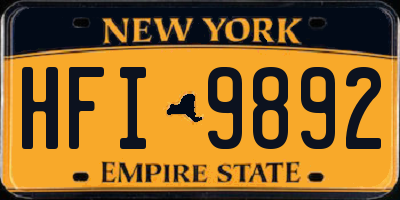 NY license plate HFI9892