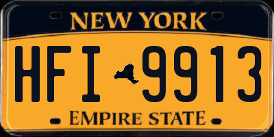 NY license plate HFI9913