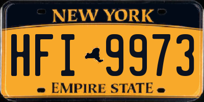 NY license plate HFI9973
