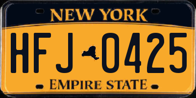 NY license plate HFJ0425