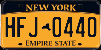 NY license plate HFJ0440