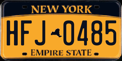 NY license plate HFJ0485