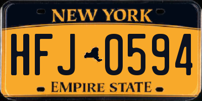 NY license plate HFJ0594