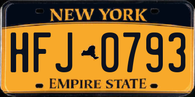 NY license plate HFJ0793