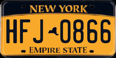 NY license plate HFJ0866