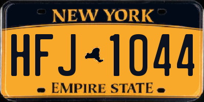 NY license plate HFJ1044