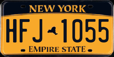NY license plate HFJ1055