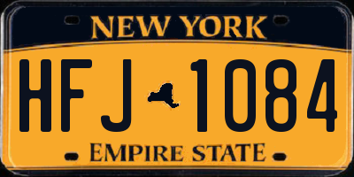 NY license plate HFJ1084