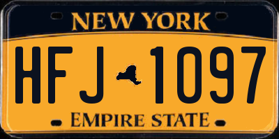 NY license plate HFJ1097