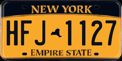 NY license plate HFJ1127
