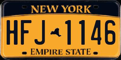 NY license plate HFJ1146