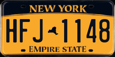 NY license plate HFJ1148