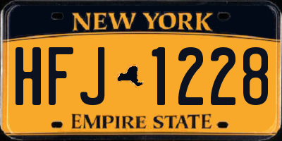 NY license plate HFJ1228