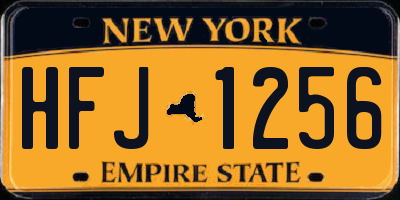 NY license plate HFJ1256