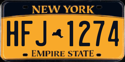 NY license plate HFJ1274