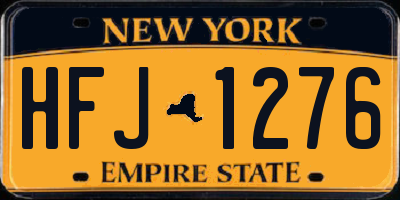 NY license plate HFJ1276