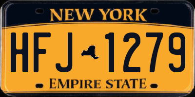 NY license plate HFJ1279