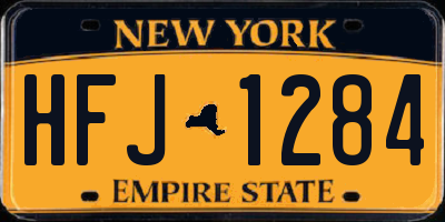 NY license plate HFJ1284