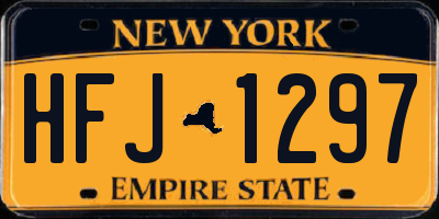 NY license plate HFJ1297