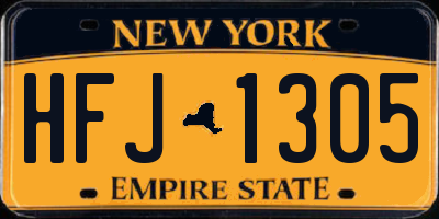 NY license plate HFJ1305