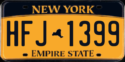 NY license plate HFJ1399