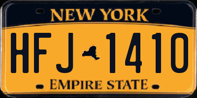NY license plate HFJ1410