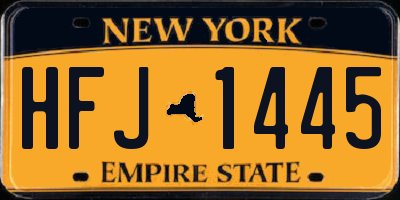 NY license plate HFJ1445