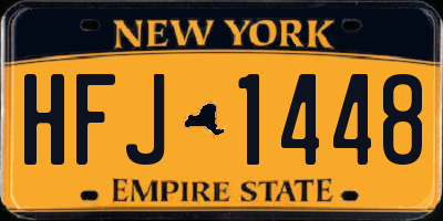 NY license plate HFJ1448