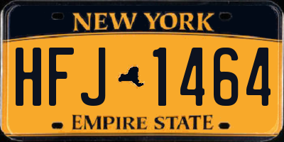 NY license plate HFJ1464