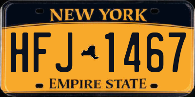 NY license plate HFJ1467